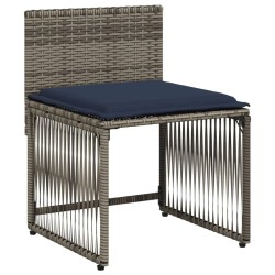 Ensemble à manger de jardin 7 pcs coussins gris résine tressée 619087619087