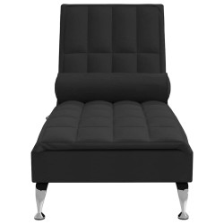 Chaise longue de massage avec traversin noir tissu 619088619088