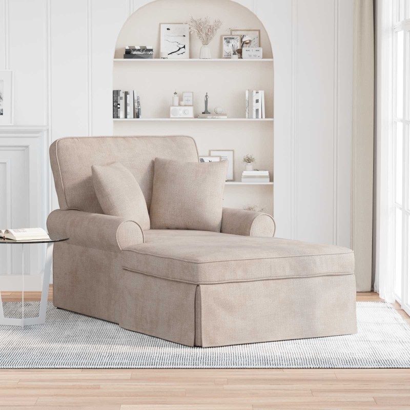 Chaise lounge avec jupe Beige 157 x 91 x 91 cm ARES 619089619089