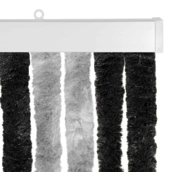 Rideau anti-insectes en chenille Gris et Noir 100 x 230 cm 619102619102