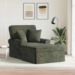 Chaise lounge avec jupe avec coussin Vert 157 x 91 x 91 cm ARES 619106619106