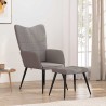 Chaise de relaxation avec tabouret Taupe Tissu 619109619109