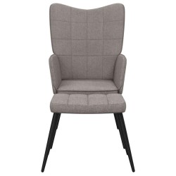 Chaise de relaxation avec tabouret Taupe Tissu 619109619109
