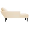 Chaise longue avec coussin crème tissu en velours côtelé 619113619113