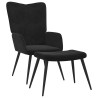 Chaise de relaxation avec tabouret Noir Velours 619121619121