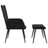 Chaise de relaxation avec tabouret Noir Velours 619121619121