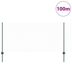 Clôture hexagonale avec poteau 100 x 1 m Acier recouvert de PVC 619134619134