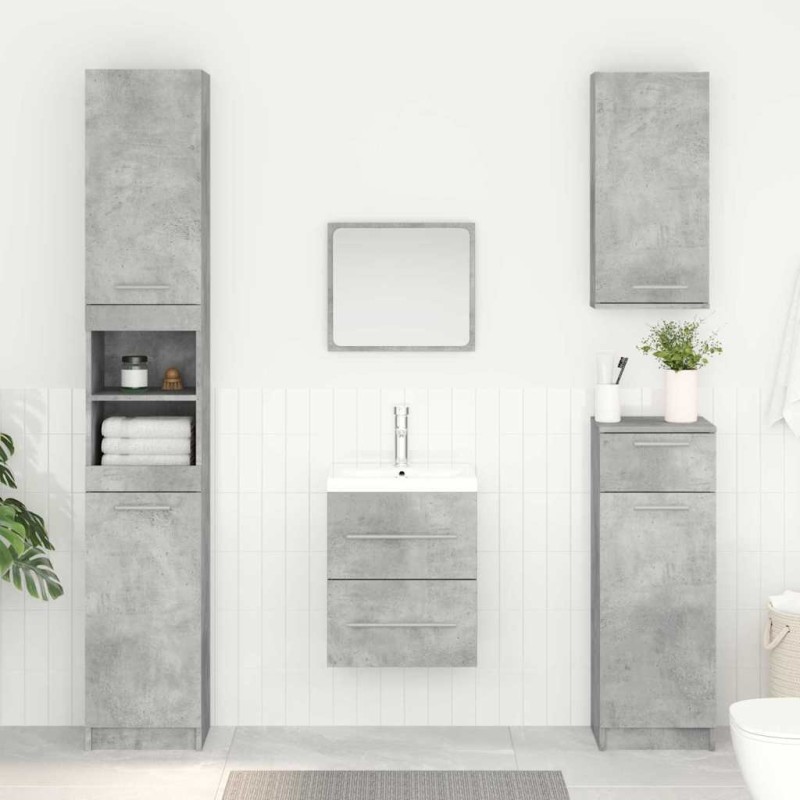 Armoire d'évier Gris béton 38,5 x 41 x 48 cm Bois d'ingénierie 619142619142