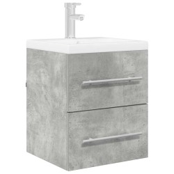 Armoire d'évier Gris béton 38,5 x 41 x 48 cm Bois d'ingénierie 619142619142