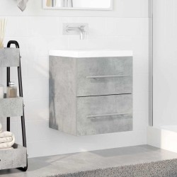 Armoire d'évier Gris béton 38,5 x 41 x 48 cm Bois d'ingénierie 619142619142
