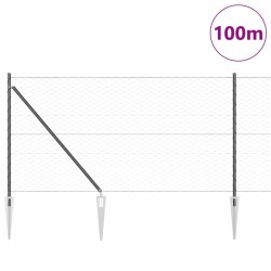 Clôture hexagonale avec poteau 100 x 1 m Acier recouvert de PVC 619146619146