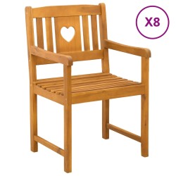 Chaises de jardin 8 pcs Naturel Bois d'Acacia Massif 619151619151