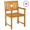 Chaises de jardin 8 pcs Naturel Bois d'Acacia Massif 619151619151