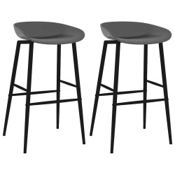 Chaises de bar lot de 2 gris 619152619152