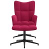 Chaise de relaxation avec tabouret Rouge bordeaux Velours 619154619154