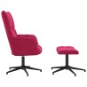 Chaise de relaxation avec tabouret Rouge bordeaux Velours 619154619154