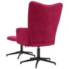 Chaise de relaxation avec tabouret Rouge bordeaux Velours 619154619154