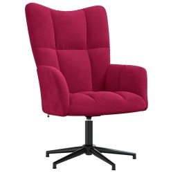 Chaise de relaxation avec tabouret Rouge bordeaux Velours 619154619154