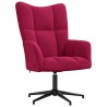 Chaise de relaxation avec tabouret Rouge bordeaux Velours 619154619154