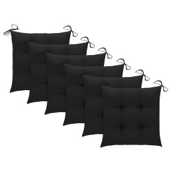 Chaises à manger d'extérieur lot de 6 et coussins Acacia massif 619161619161