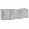 Meubles TV muraux et lumières LED 2pcs gris béton 60x35x41 cm 619162619162