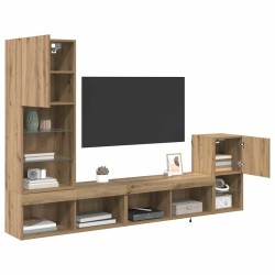 Meubles TV muraux 4 pcs Chêne artisanal Bois d'ingénierie 619164619164