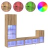 Meubles TV muraux 4 pcs Chêne artisanal Bois d'ingénierie 619164619164
