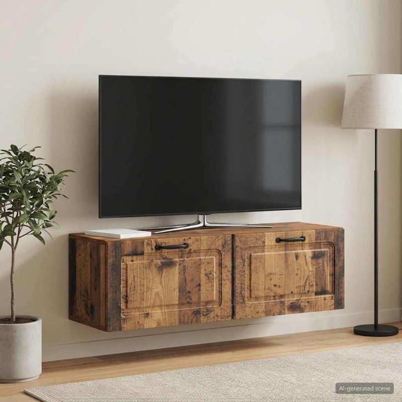 Meuble TV mural Bois ancien 98 x 31 x 30 cm Bois d'ingénierie 619165619165