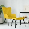 Chaise de relaxation avec tabouret Jaune moutarde Velours 619166619166