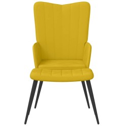 Chaise de relaxation avec tabouret Jaune moutarde Velours 619166619166