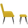 Chaise de relaxation avec tabouret Jaune moutarde Velours 619166619166