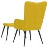 Chaise de relaxation avec tabouret Jaune moutarde Velours 619166619166