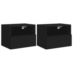 Meubles TV muraux 2 pcs noir 40x30x30 cm bois d'ingénierie 619176619176