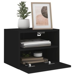 Meubles TV muraux 2 pcs noir 40x30x30 cm bois d'ingénierie 619176619176