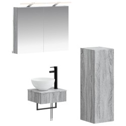 Ensemble d'armoire de salle de bain 4 pcs Sonoma gris 619177619177