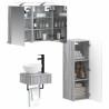 Ensemble d'armoire de salle de bain 4 pcs Sonoma gris 619177619177