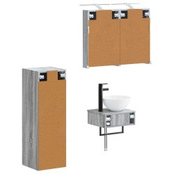 Ensemble d'armoire de salle de bain 4 pcs Sonoma gris 619177619177