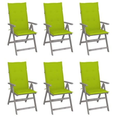 Chaises inclinables de jardin lot de 6 et coussins Bois acacia 619181619181