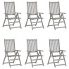 Chaises inclinables de jardin lot de 6 et coussins Bois acacia 619181619181