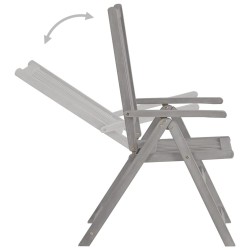 Chaises inclinables de jardin lot de 6 et coussins Bois acacia 619181619181