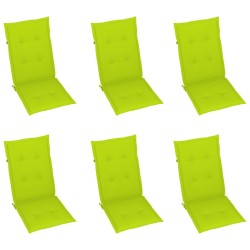 Chaises inclinables de jardin lot de 6 et coussins Bois acacia 619181619181