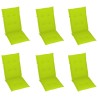 Chaises inclinables de jardin lot de 6 et coussins Bois acacia 619181619181
