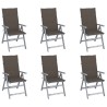Chaises inclinables de jardin lot de 6 et coussins Bois acacia 619182619182