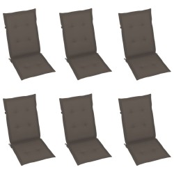 Chaises inclinables de jardin lot de 6 et coussins Bois acacia 619182619182