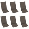 Chaises inclinables de jardin lot de 6 et coussins Bois acacia 619182619182