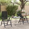 Chaises de jardin inclinables 2 pcs Noir 58 x 71 x 112 cm 619195619195