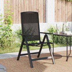 Chaises de jardin inclinables 2 pcs Noir 58 x 71 x 112 cm 619195619195