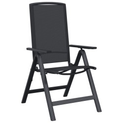 Chaises de jardin inclinables 2 pcs Noir 58 x 71 x 112 cm 619195619195