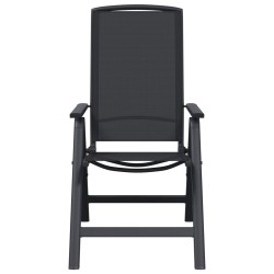 Chaises de jardin inclinables 2 pcs Noir 58 x 71 x 112 cm 619195619195