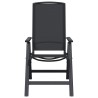 Chaises de jardin inclinables 2 pcs Noir 58 x 71 x 112 cm 619195619195